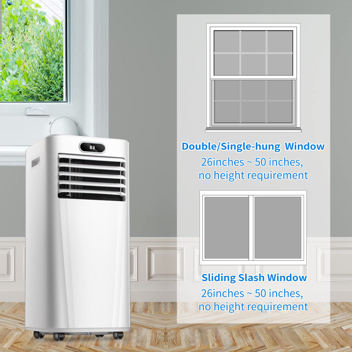 Antarctic Star 10000BTU Portable Air Conditioner with Cooling Dehumidifier