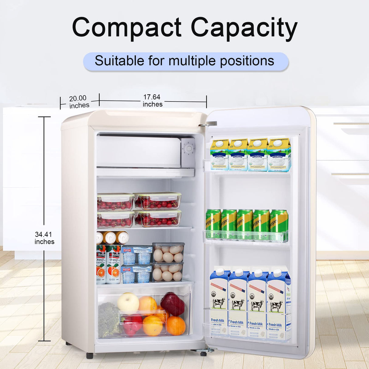 Antarctic Star 3.2Cubic Feet Mini Fridge Compact Refrigerator