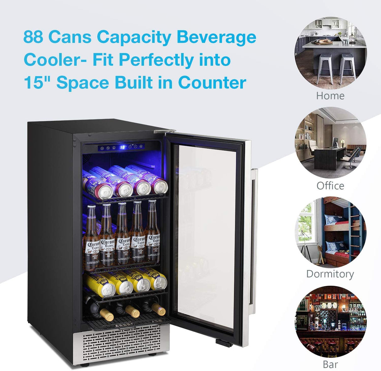 Beverage Refrigerator  Wine Cooler Mini Fridge