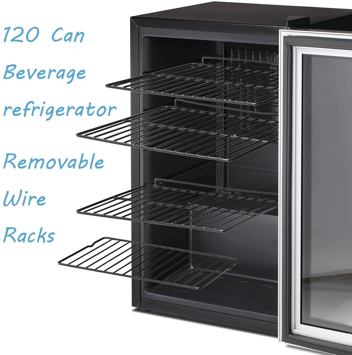  Beverage Refrigerator Cooler - 145 Can Mini Fridge Glass Door for Soda Beer