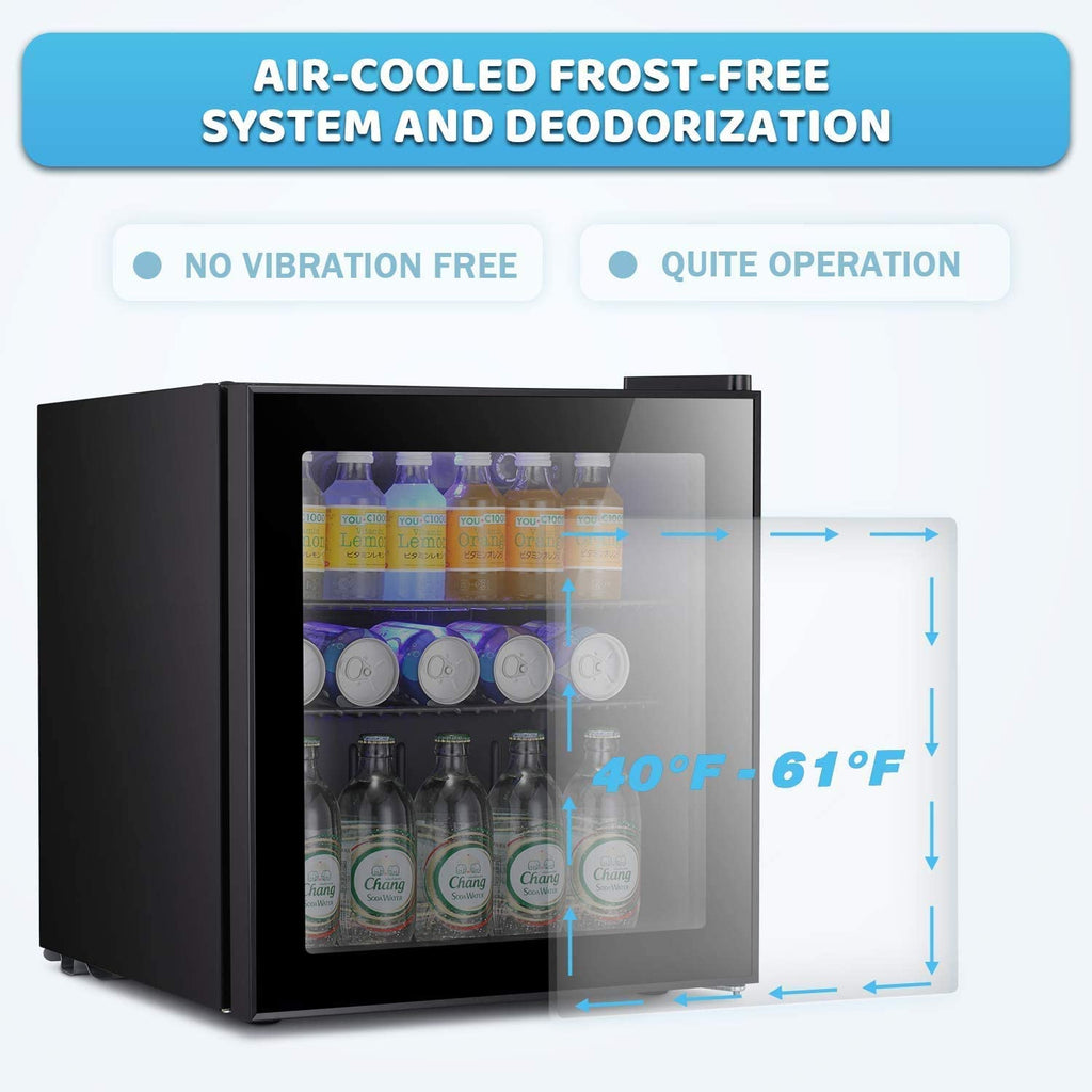  Mini Fridge Cooler - 70 Can Beverage Refrigerator Glass Door for Beer Soda or Wine