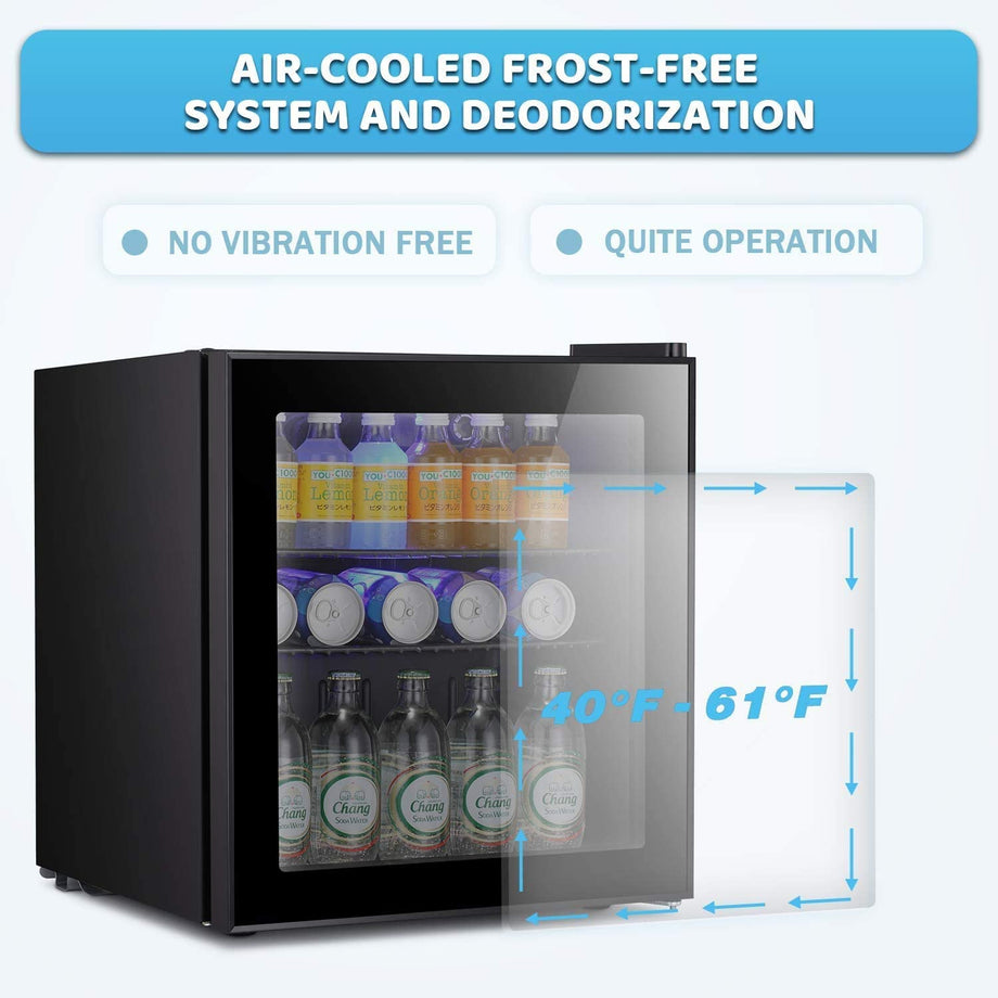 Antarctic Star Mini Fridge Cooler - 60 Can Beverage Refrigerator Glass Door  for Beer Soda or Wine