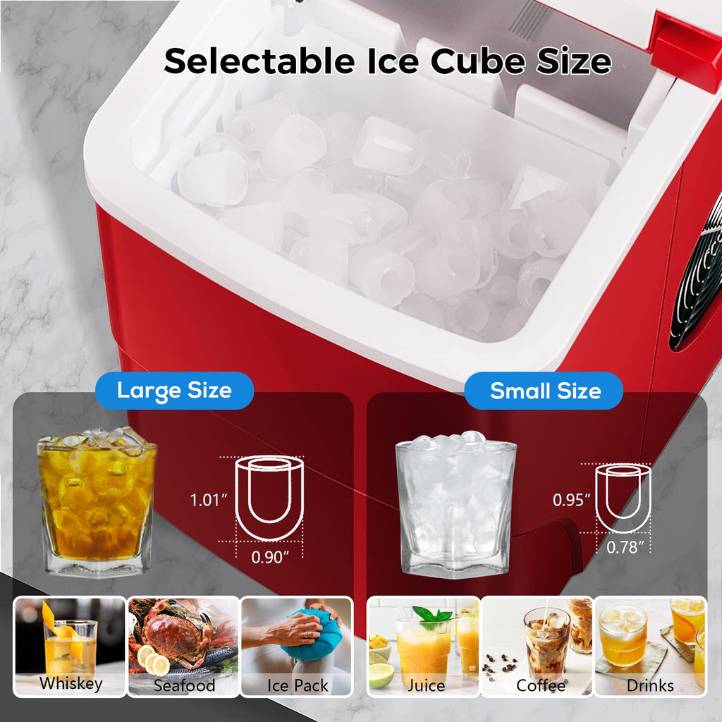 Antarctic StarBlack 26lbs/h Portable Ice Cube Maker
