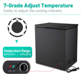 Antarctic Star 3.5 Cu.ft Chest FreezerWith Removable Basket Free Standing Top open Door black
