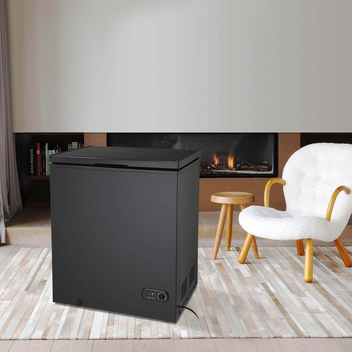 Antarctic Star 3.5 Cu.ft Chest FreezerWith Removable Basket Free Standing Top open Door black