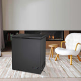 Antarctic Star 3.5 Cu.ft Chest FreezerWith Removable Basket Free Standing Top open Door black