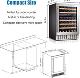 Antarctic Star 24" Wine Cooler Beverage Refrigerator Beer Digital Temperature Memory Glass Door - ANTARCTIC - STAR