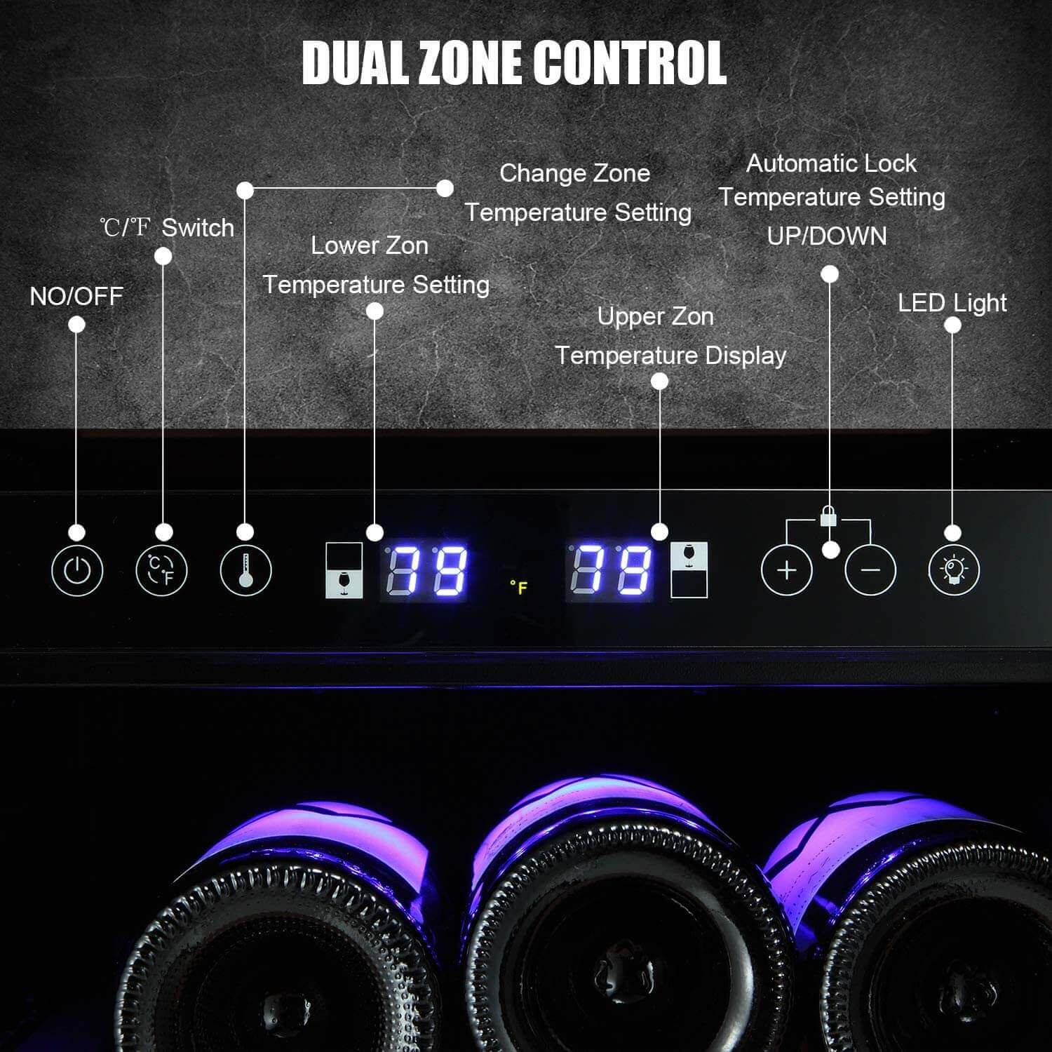 Antarctic Star 24" Wine Cooler Beverage Refrigerator Beer Digital Temperature Memory Glass Door - ANTARCTIC - STAR