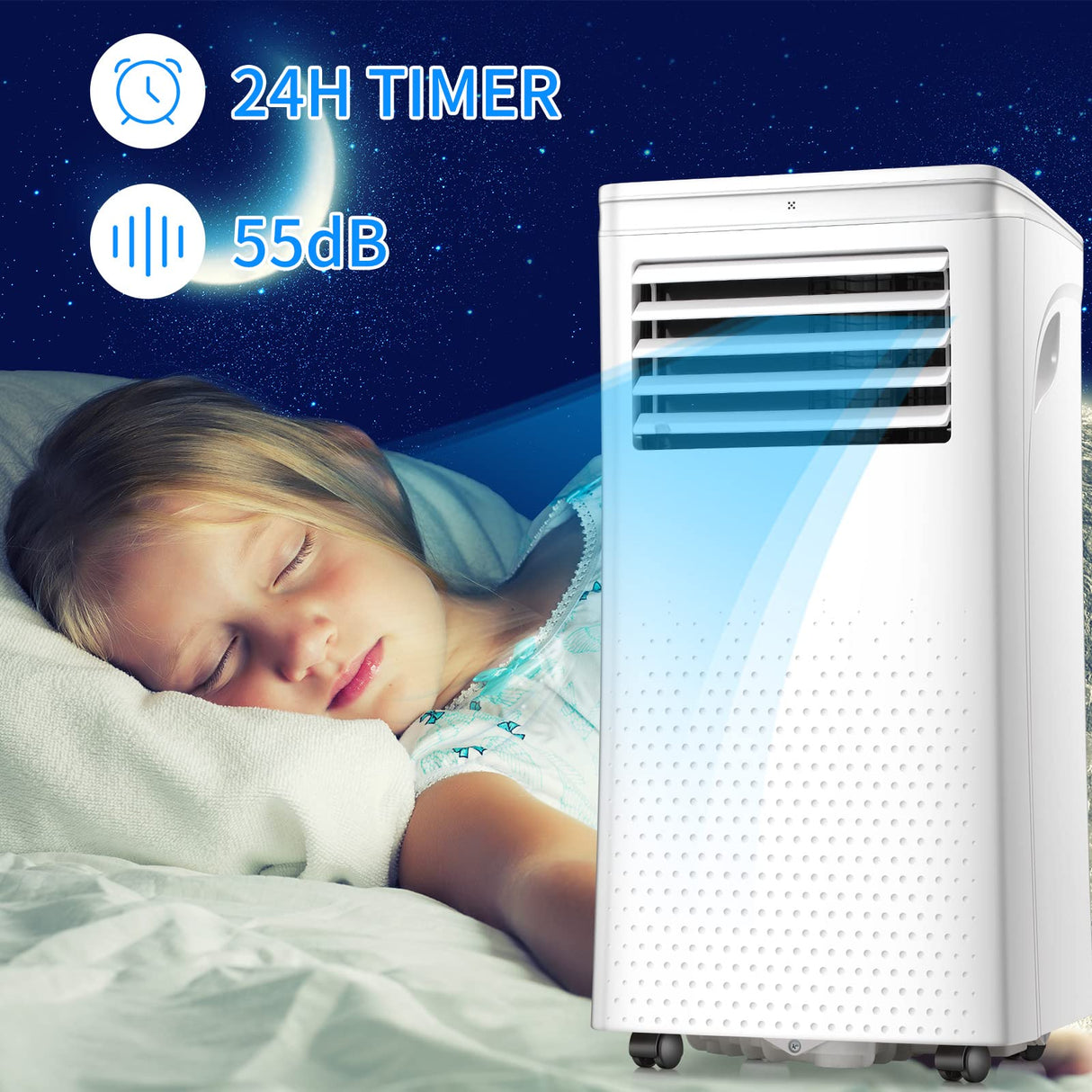 Antarctic - Star 3 - in - 1 8000BTU Portable Air Conditioner Fan Remote Control .Silver - ANTARCTIC - STAR