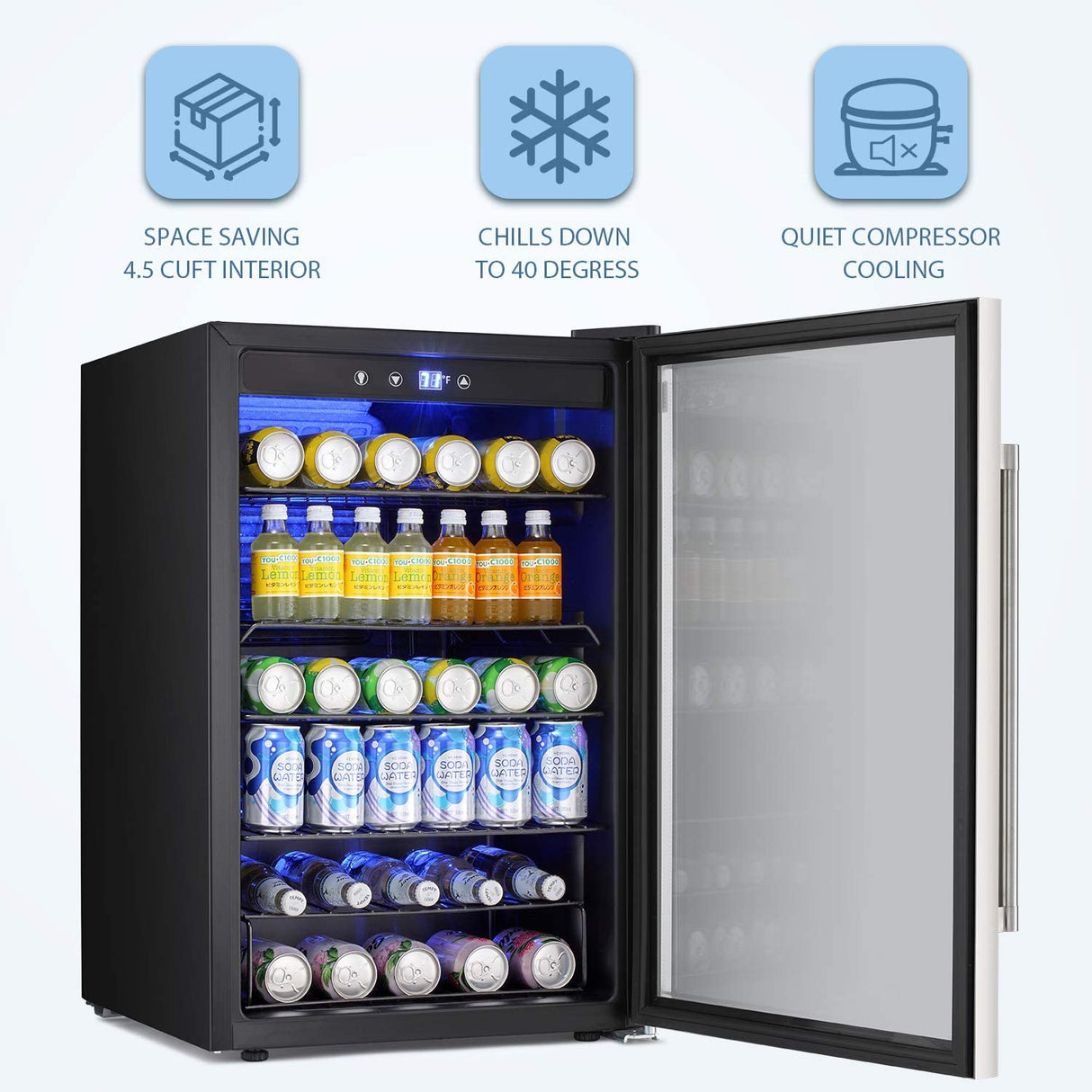 Antarctic Star Beverage Refigerator - 145 Can Mini Fridge for Soda Beer or Wine,Small Drink Dispenser - ANTARCTIC - STAR