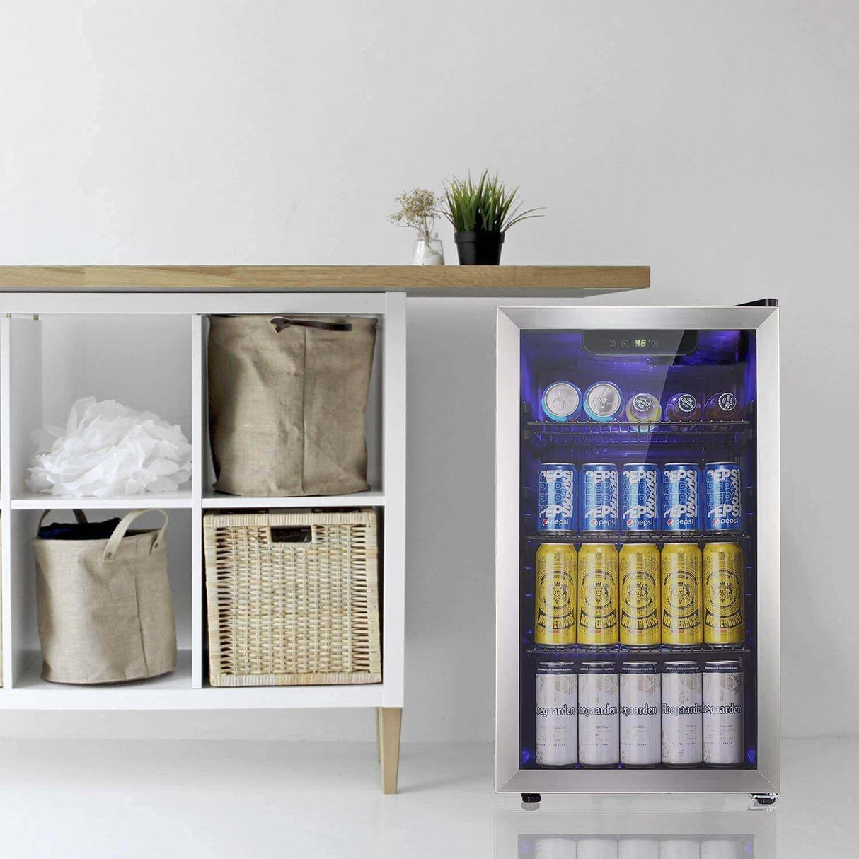 Antarctic Star Beverage Refrigerator - 145 Can Mini Fridge with Adjustable Removable Shelves - ANTARCTIC - STAR