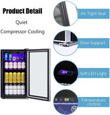 Antarctic Star Beverage Refrigerator - 145 Can Mini Fridge with Adjustable Removable Shelves - ANTARCTIC - STAR
