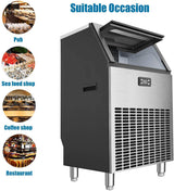 Antarctic Star Commercial Ice Makers Machine Stainless Steel Makes 265 Lbs of Ice - ANTARCTIC - STAR