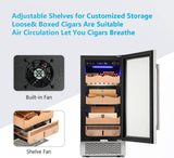 Antarctic Star Electronic Cigar Cooler Humidor, 15'' Buit - in Glass Door Cigar Cabinet - ANTARCTIC - STAR