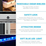 Antarctic Star Electronic Cigar Cooler Humidor, 15'' Buit - in Glass Door Cigar Cabinet - ANTARCTIC - STAR
