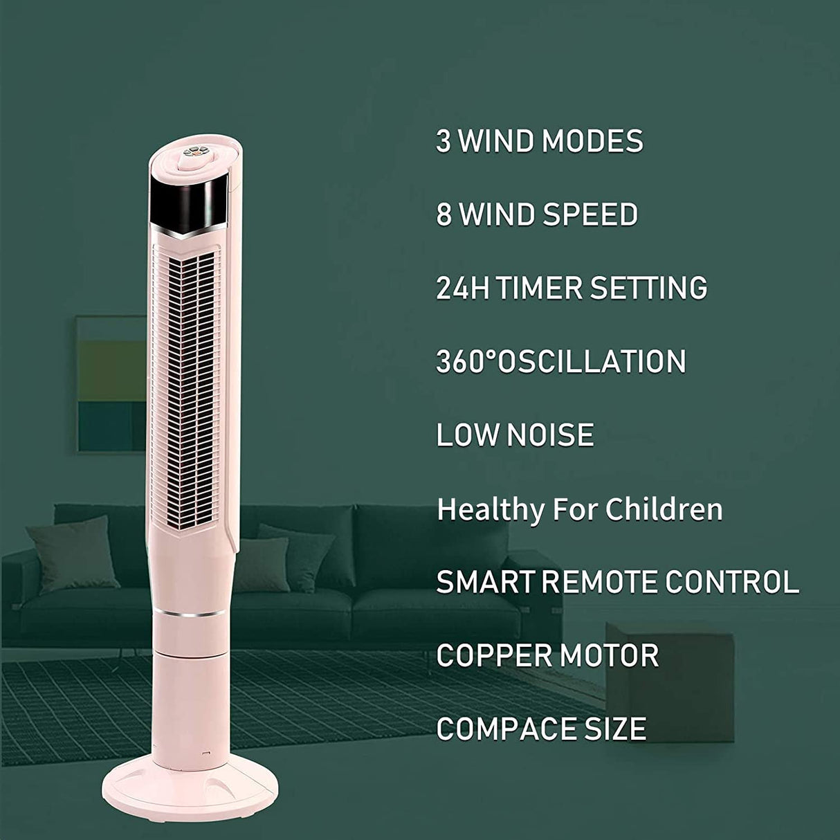 Antarctic Star 47'' Tower Fan Oscillating Fan Quiet Cooling Remote Control