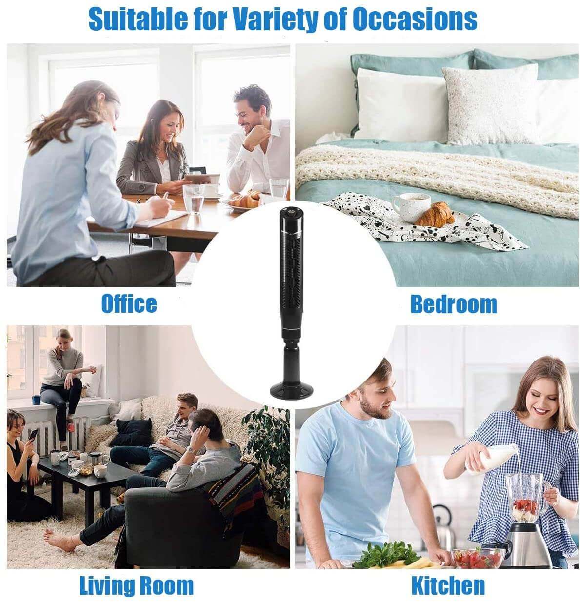 Antarctic Star 59''Tower Fan Oscillating Fan Quiet Cooling Remote Control