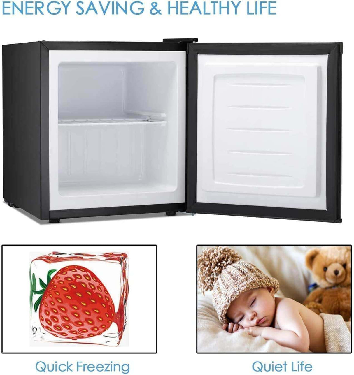 Antarctic Star Compact Chest Upright Freezer Single Door Reversible Stainless Steel Door