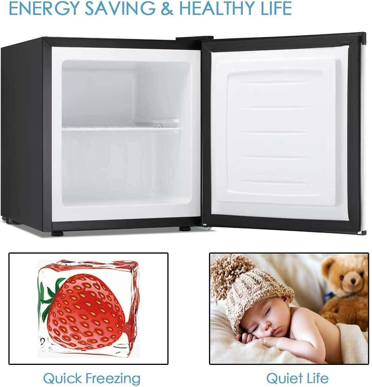 Antarctic Star Compact Chest Upright Freezer Single Door Reversible Stainless Steel Door