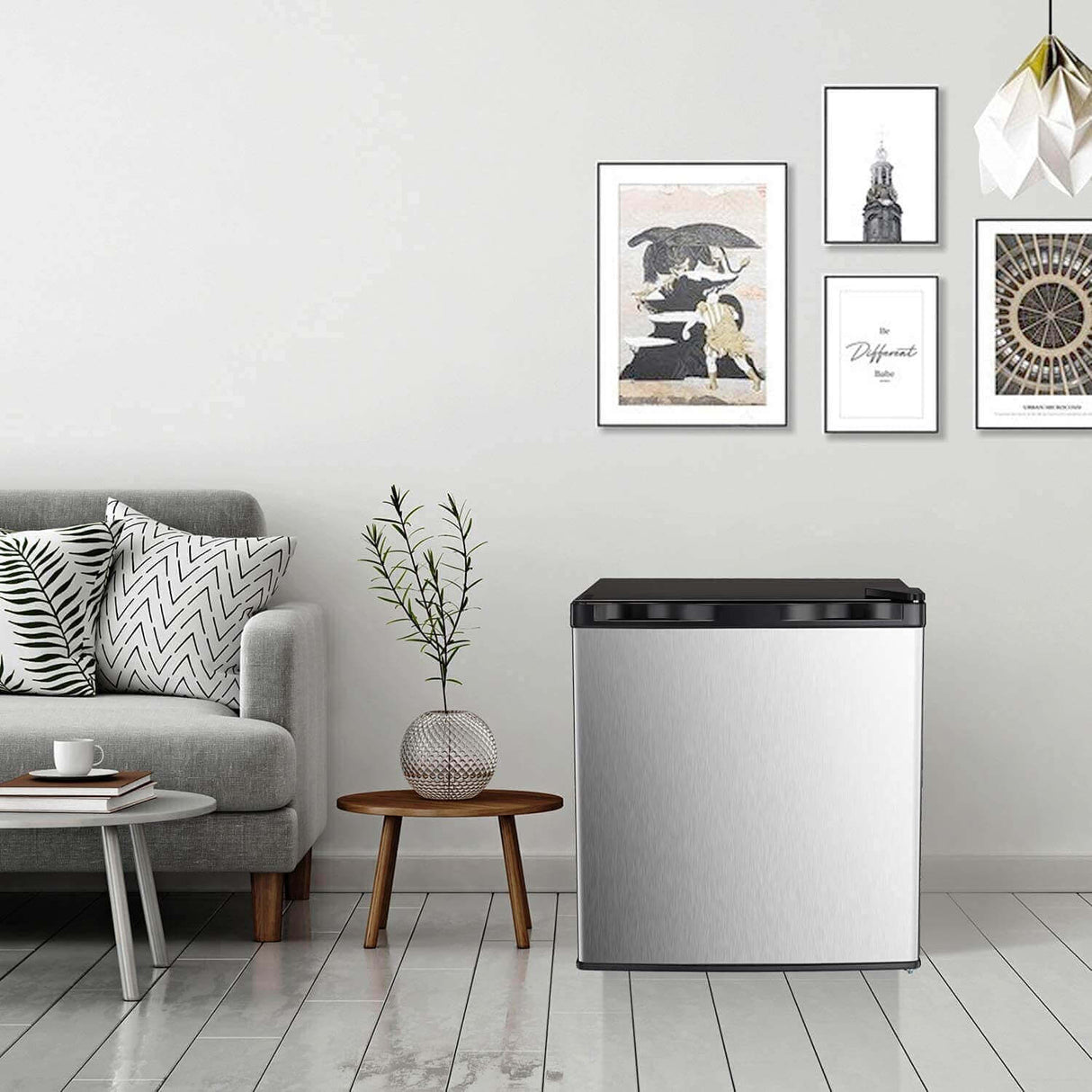 Antarctic Star Compact Chest Upright Freezer Single Door Reversible Stainless Steel Door