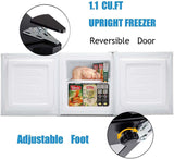 Antarctic Star Compact Chest Upright Freezer Single Door Reversible Stainless Steel Door