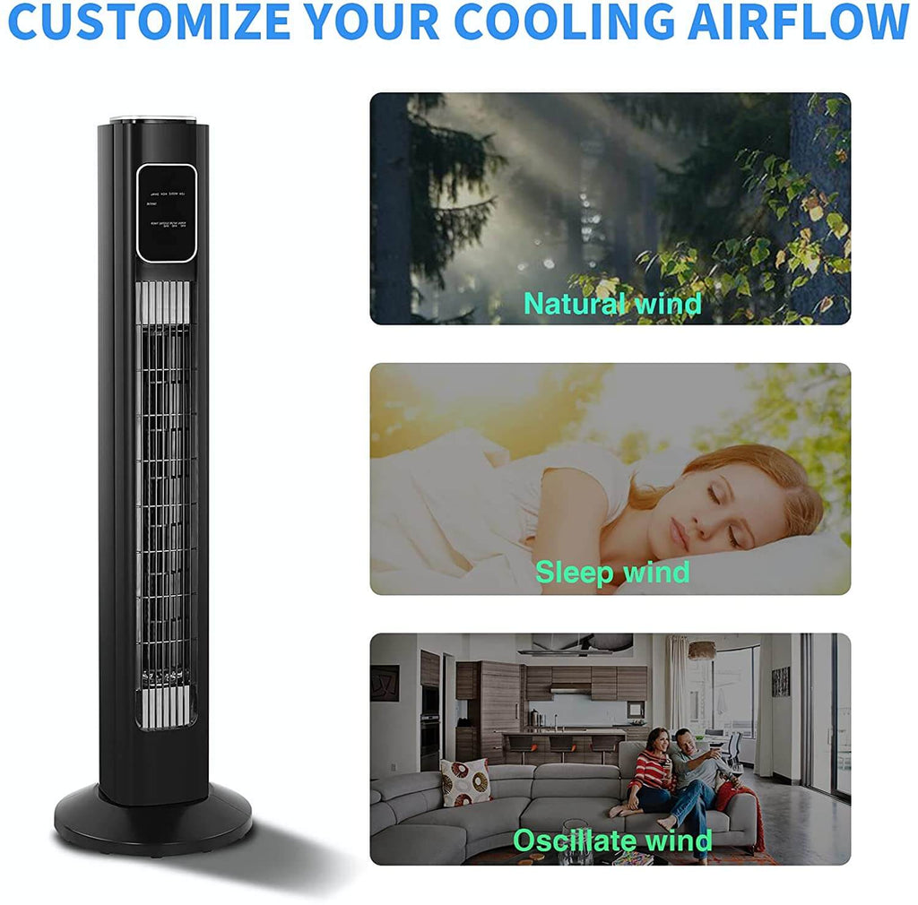  Tower Fan Oscillating Fan Quiet Cooling Remote Control Powerful 