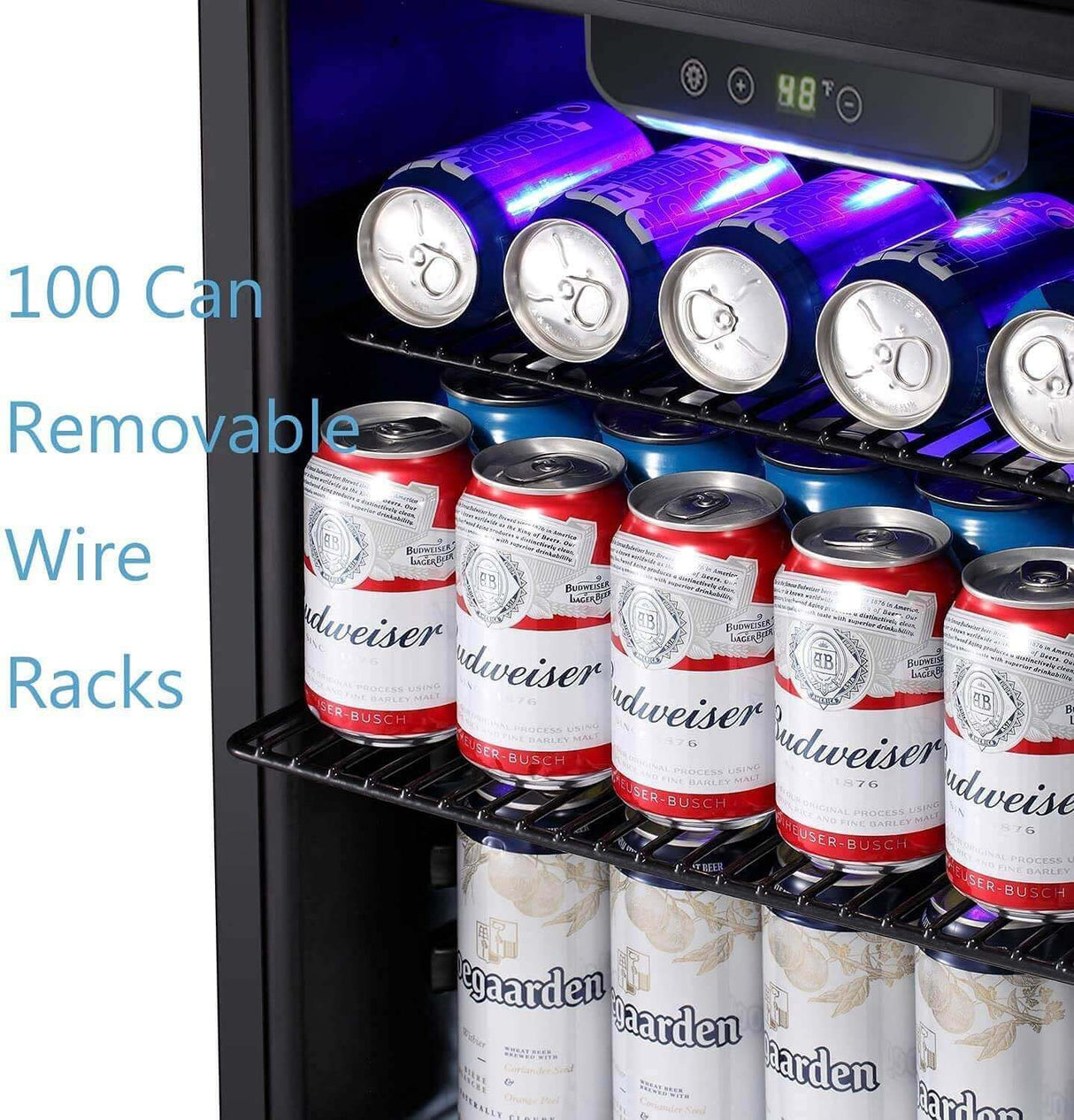 Antarctic Star Beverage Refrigerator -145 Can Mini Fridge with Adjustable Removable Shelves