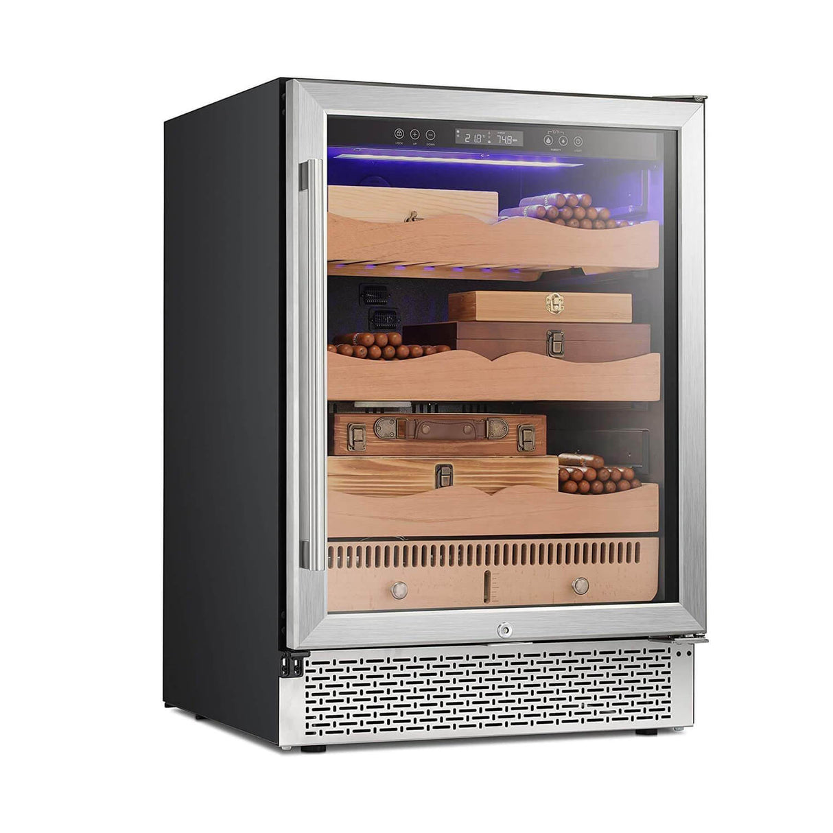 Antarctic Star Electronic Cigar Cooler Humidor, 24'' Buit-in Glass Door Cigar Cabinet