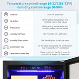 Antarctic Star Electronic Cigar Cooler Humidor, 24'' Buit-in Glass Door Cigar Cabinet
