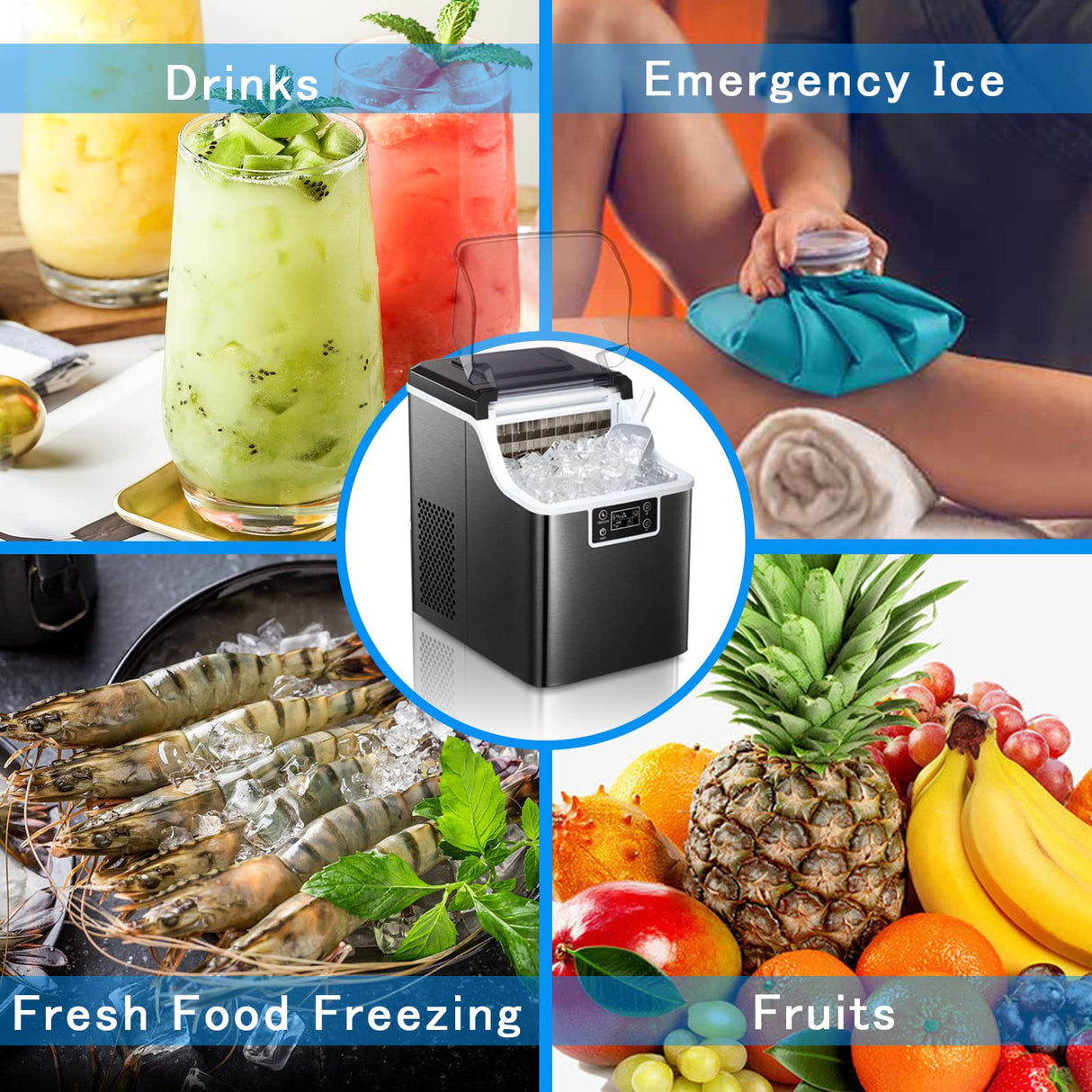Antarctic -Star Ice Maker Machine Countertop,
