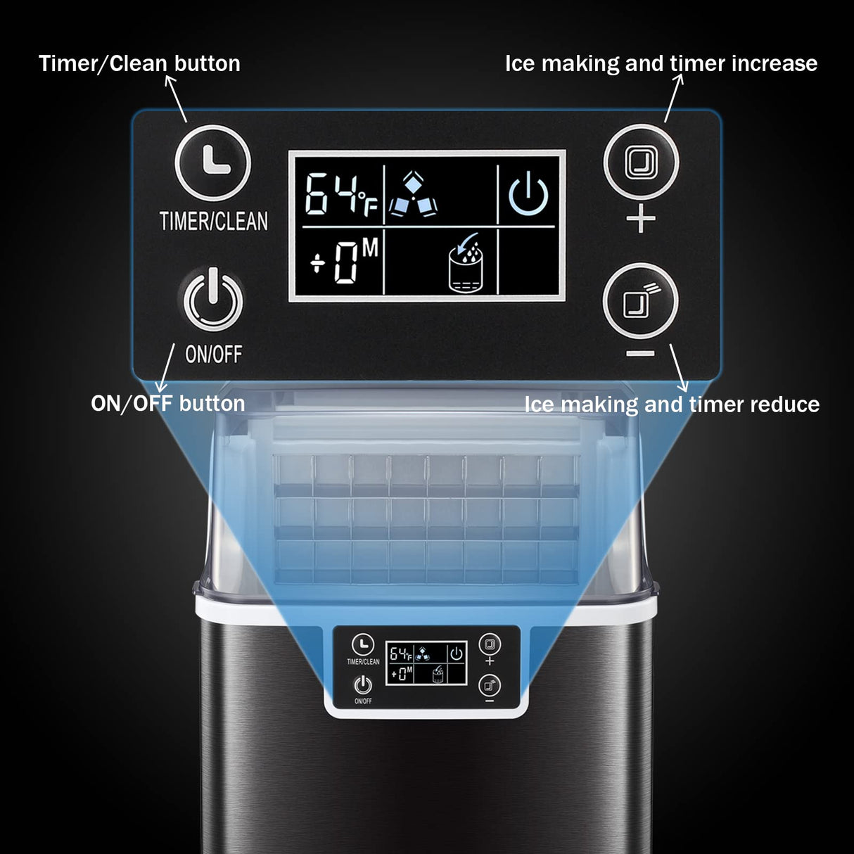 Antarctic -Star Ice Maker Machine Countertop,