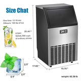 Antarctic Star Commercial Ice Makers Machine Stainless Steel Makers  Freestanding