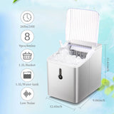 Antarctic Star Portable Ice Maker Machine for Countertop, Automatic 26 lbs in 24 Hours 9 pcs in 8 mins with Ice Shovel and Ice Basket Bullet Ice