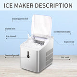 Antarctic Star Portable Ice Maker Machine for Countertop, Automatic 26 lbs in 24 Hours 9 pcs in 8 mins with Ice Shovel and Ice Basket Bullet Ice