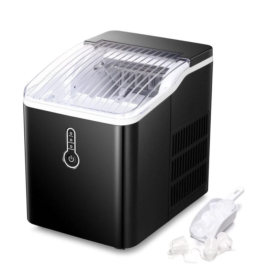26 lb. Portable Ice Maker in Black with 2 Optional Ice Cube Sizes
