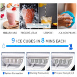 Antarctic Star Portable Ice Maker Machine for Countertop, Automatic 26 lbs in 24 Hours 9 pcs in 8 mins with Ice Shovel and Ice Basket Bullet Ice